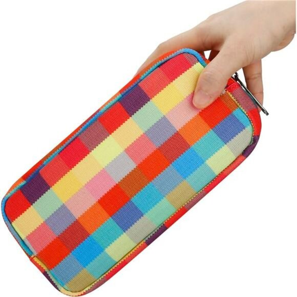 Small Canvas Makeup Bag Travel Toiletry Organizer Cosmetic Pouch Zipper Case - Picture 4 of 7